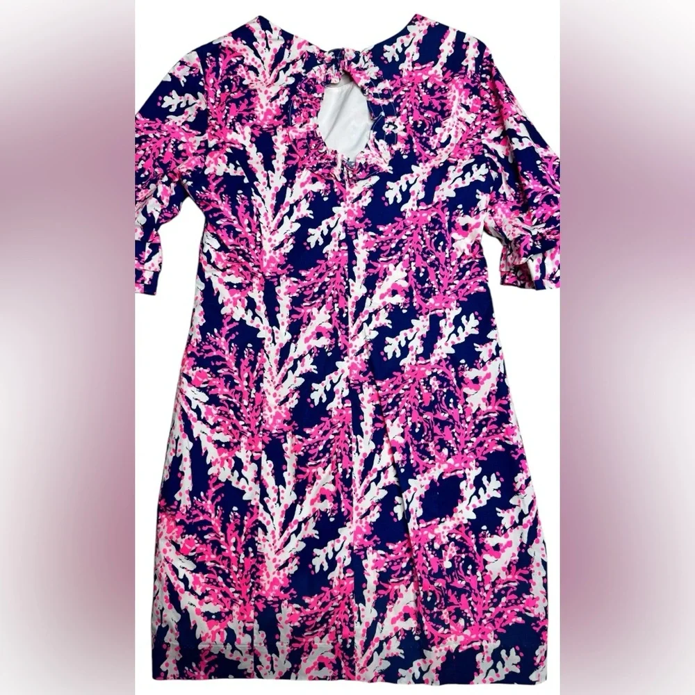 Lilly Pulitzer Fiesta Dress Nauti Navy Beyond the Sea Coral Print - Picture 7 of 10